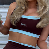 Fancy FitFlow Double Layered Athletic Bra - Glacier