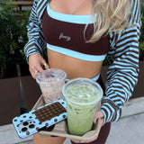 Fancy FitFlow Double Layered Athletic Bra - Glacier