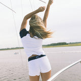 Fancy Varsity Mini Shorts - White