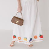 Grace Linen Embroidered Set - Off White