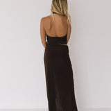 Lenley Halter Top And Maxi Skirt - Brown