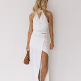 Lila Halter Top And Maxi Skirt - Off White