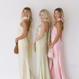 Nyla Asymmetrical Halter Scarf Dress - Light Sage
