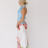 Collins Flower Halter Maxi Dress - Blue-White
