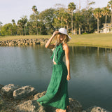 Pampas Frill Maxi Skirt Set - Green