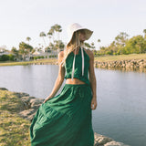 Pampas Frill Maxi Skirt Set - Green