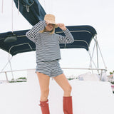 Fancy Striped Shorts - Navy/White Stripes