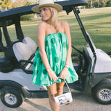 Keegan Mini Bubble Dress - Green Polka Dots