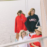 Fancy Oversized Quarter Zip Pullover - Red