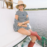 Fancy Striped Everyday Tee - Navy/White Stripes