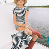 Fancy Striped Everyday Tee - Navy/White Stripes