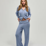Foldover Knit Pant - Bluebell