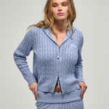 Double-Zip Knit Jacket - Bluebell