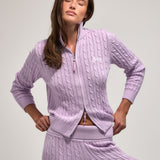 Double-Zip Knit Jacket - Lilac