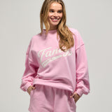 Oversized Terry Varsity Mockneck - Tulip