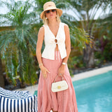 Libby Tie Front Top - Natural
