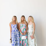 Emme Midi Dress - White/Blue