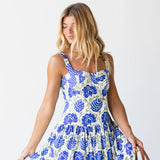 Emme Midi Dress - White/Blue