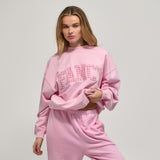 Oversized Terry Gingham Mockneck - Tulip