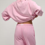 French Terry Straight Leg Drawstring Pants - Tulip