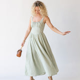 Jadyn Corset Midi Dress - Sage