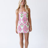 Isabelle Strapless Mini Dress - Pink Floral
