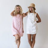 Maya Scallop Button Detail Mini Dress -Off White