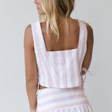 Verona Striped Top - Pink/Off White
