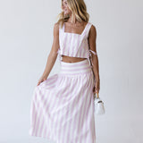 Verona Striped Top - Pink/Off White
