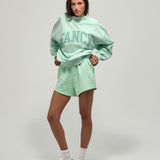 Oversized Terry Gingham Mockneck - Robin