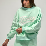 Oversized Terry Varsity Mockneck - Robin