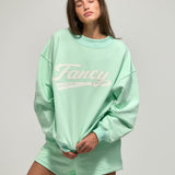 Oversized Terry Varsity Mockneck - Robin
