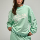 Oversized Terry Varsity Mockneck - Robin