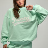 Oversized Terry Varsity Mockneck - Robin