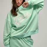 Oversized Terry Varsity Mockneck - Robin