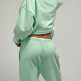 Terry Straight Leg Drawstring Pants - Robin