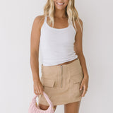 Naomi Pocket Mini Skirt - Taupe