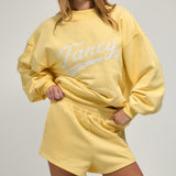 Oversized Terry Varisty Mockneck - Daffodil