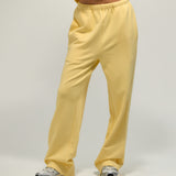French Terry Straight Leg Drawstring Pants - Daffodil