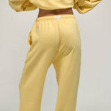 French Terry Straight Leg Drawstring Pants - Daffodil