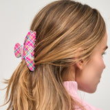Fancy Claw Clip - Garden Plaid