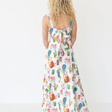 Lola Square Neck Maxi Dress - Cream