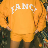 Fancy Oversized Fleece Lined Mockneck - TN Orange