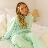 Terry Straight Leg Drawstring Pants - Robin