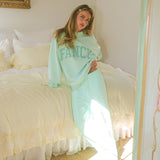 Terry Straight Leg Drawstring Pants - Robin