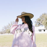 Fancy Oversized Fleece Mockneck - CAMO LETTERS/Light Pink (PREORDER)
