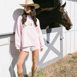 Fancy Oversized Fleece Mockneck - CAMO LETTERS/Light Pink (PREORDER)