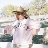 Fancy Oversized Fleece Mockneck - CAMO LETTERS/Light Pink (PREORDER)
