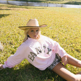 Fancy Oversized Fleece Mockneck - CAMO LETTERS/Light Pink (PREORDER)