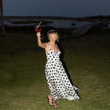Raven Sweetheart Polka Dot Midi Dress - White